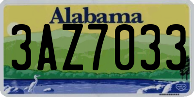 AL license plate 3AZ7033