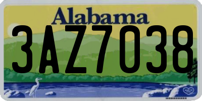 AL license plate 3AZ7038