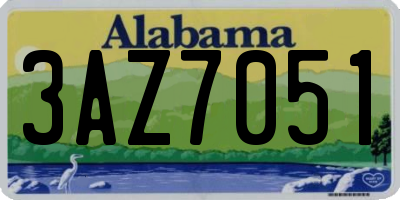 AL license plate 3AZ7051