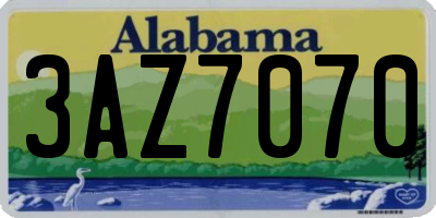 AL license plate 3AZ7070