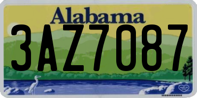 AL license plate 3AZ7087
