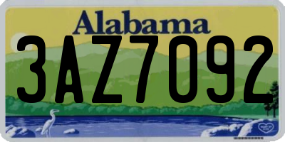 AL license plate 3AZ7092