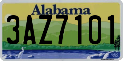 AL license plate 3AZ7101