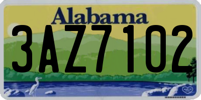 AL license plate 3AZ7102