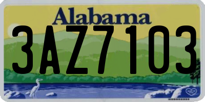 AL license plate 3AZ7103