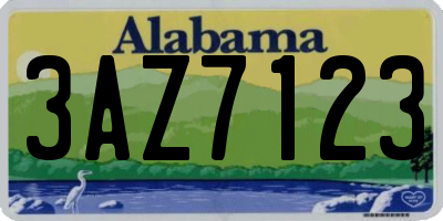 AL license plate 3AZ7123