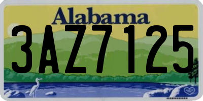 AL license plate 3AZ7125