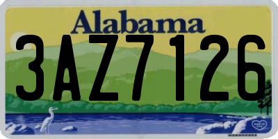 AL license plate 3AZ7126