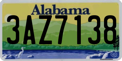AL license plate 3AZ7138