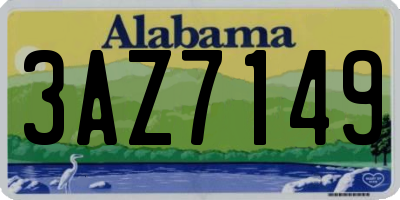 AL license plate 3AZ7149
