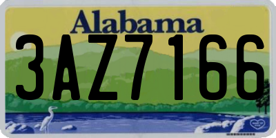 AL license plate 3AZ7166