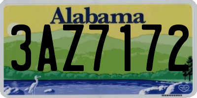 AL license plate 3AZ7172