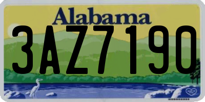 AL license plate 3AZ7190