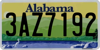 AL license plate 3AZ7192