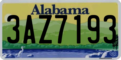 AL license plate 3AZ7193
