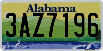 AL license plate 3AZ7196