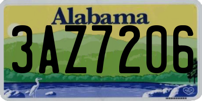 AL license plate 3AZ7206