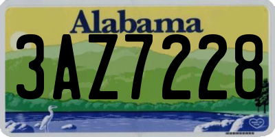 AL license plate 3AZ7228