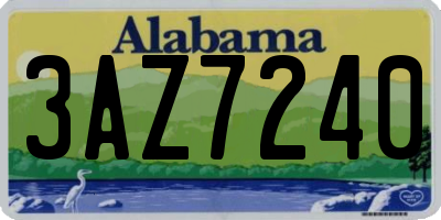 AL license plate 3AZ7240