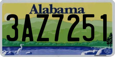 AL license plate 3AZ7251