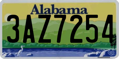 AL license plate 3AZ7254
