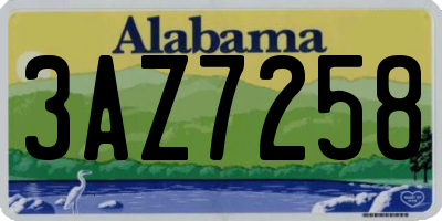 AL license plate 3AZ7258