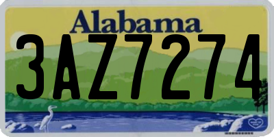 AL license plate 3AZ7274