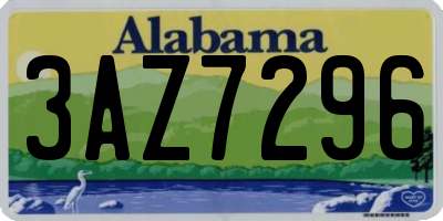 AL license plate 3AZ7296