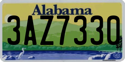 AL license plate 3AZ7330