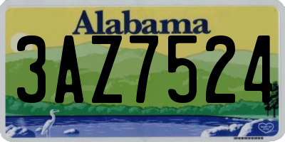 AL license plate 3AZ7524