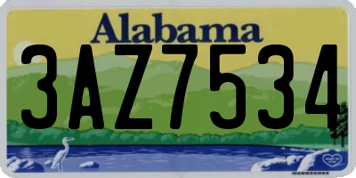 AL license plate 3AZ7534