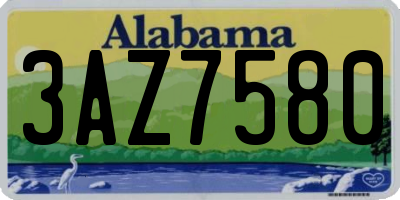 AL license plate 3AZ7580