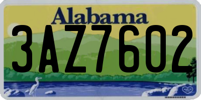 AL license plate 3AZ7602