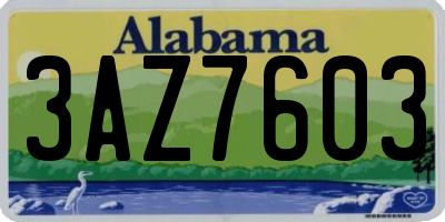 AL license plate 3AZ7603