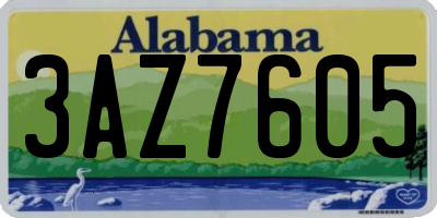 AL license plate 3AZ7605