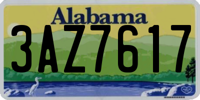 AL license plate 3AZ7617