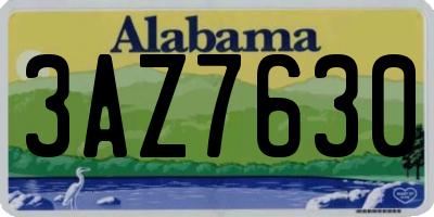 AL license plate 3AZ7630