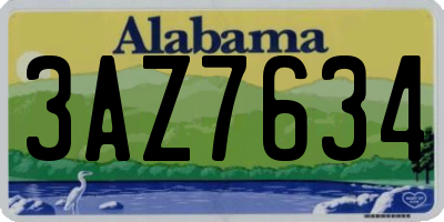 AL license plate 3AZ7634