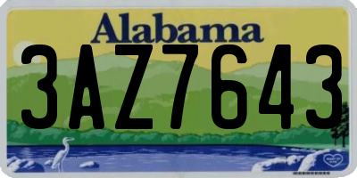 AL license plate 3AZ7643