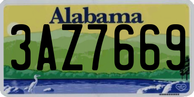 AL license plate 3AZ7669
