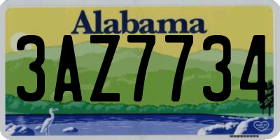 AL license plate 3AZ7734