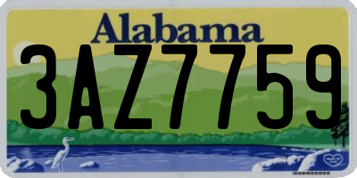 AL license plate 3AZ7759