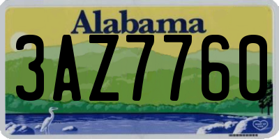 AL license plate 3AZ7760