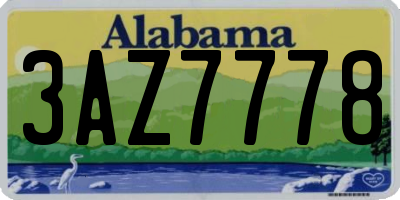 AL license plate 3AZ7778