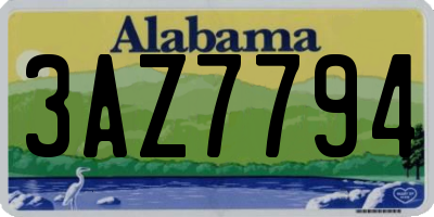 AL license plate 3AZ7794