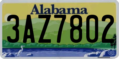 AL license plate 3AZ7802