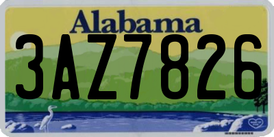 AL license plate 3AZ7826