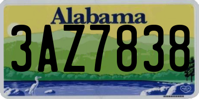 AL license plate 3AZ7838