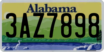 AL license plate 3AZ7898