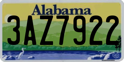 AL license plate 3AZ7922